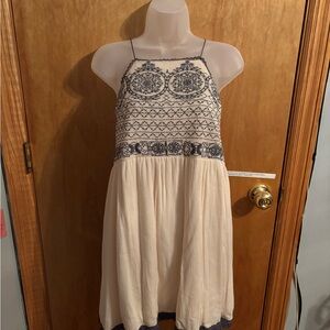 Altar’d State Cream and Blue Dress